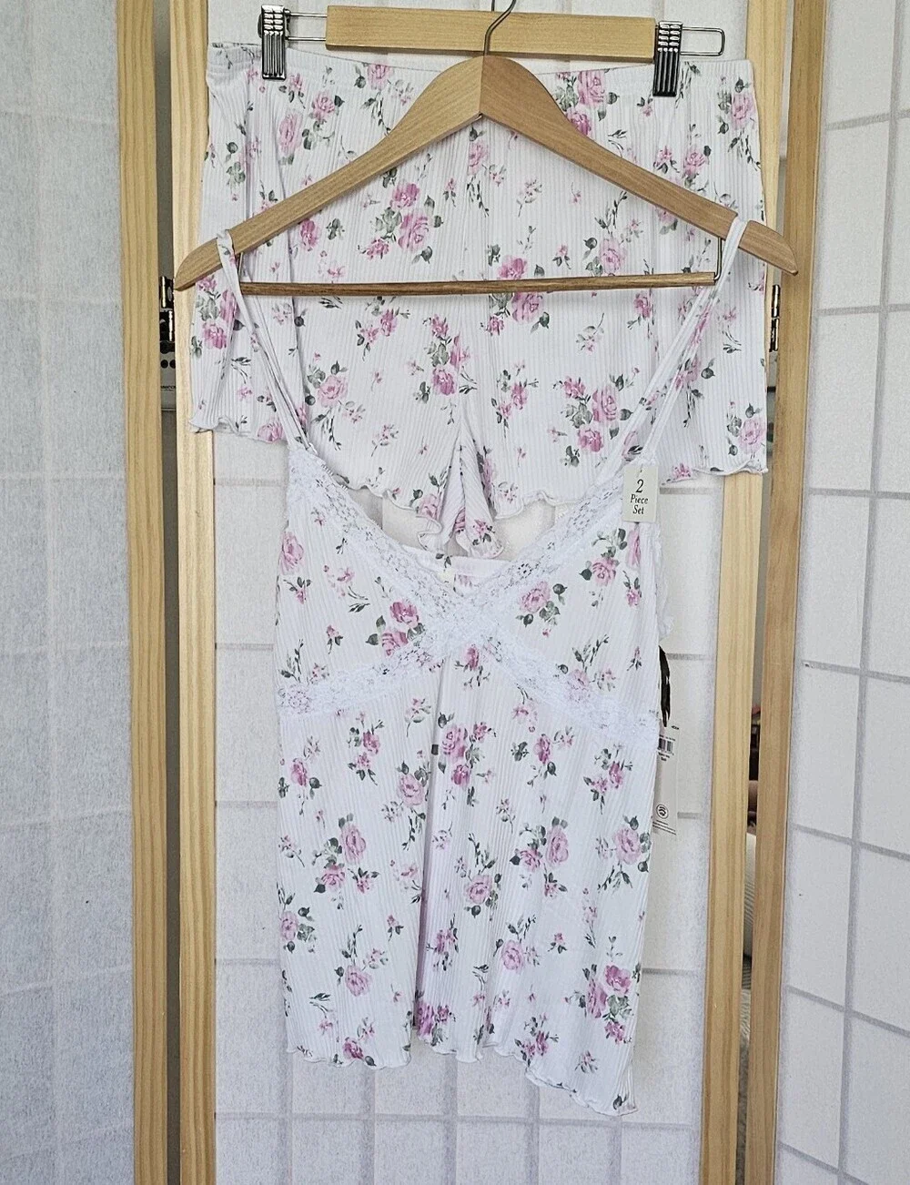 Laura Ashley 2pc Rob Knit Floral Cami Short Set